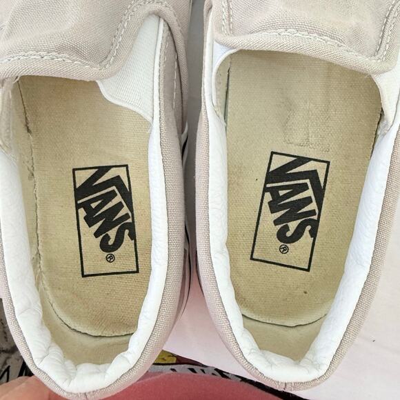 Vans Off The Wall Womens 7.5 Gray Slip-On Canvas Shoes DIY Custom Paint Sneakers - Picture 6 of 8